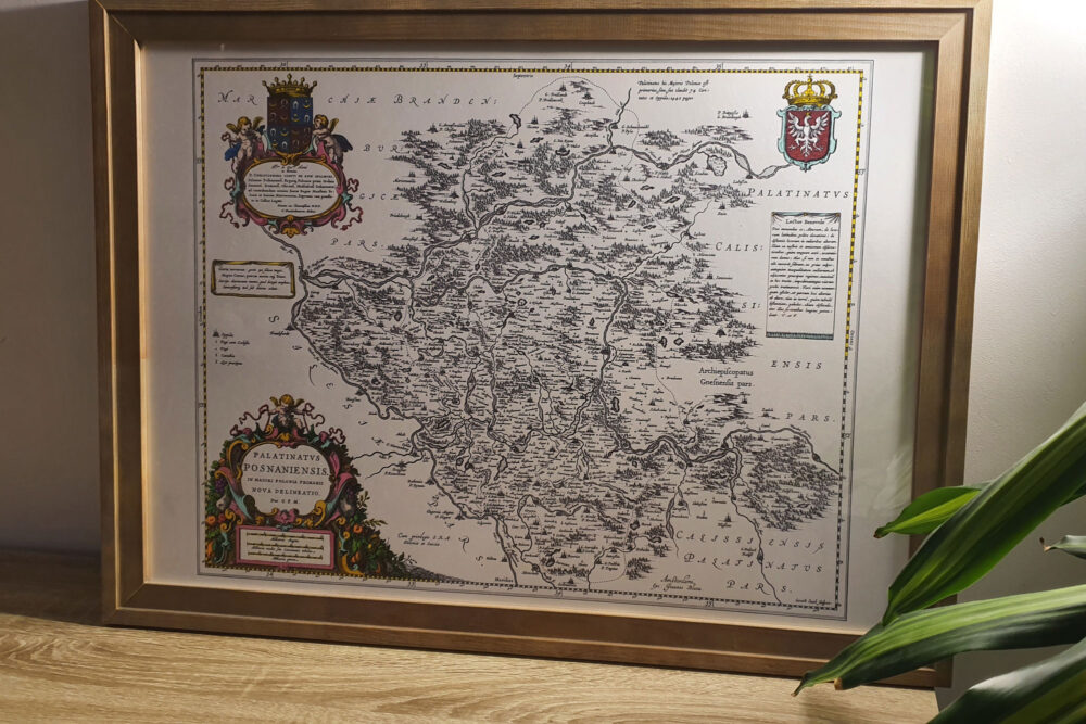 grafika historyczna stara mapa wielkopolski