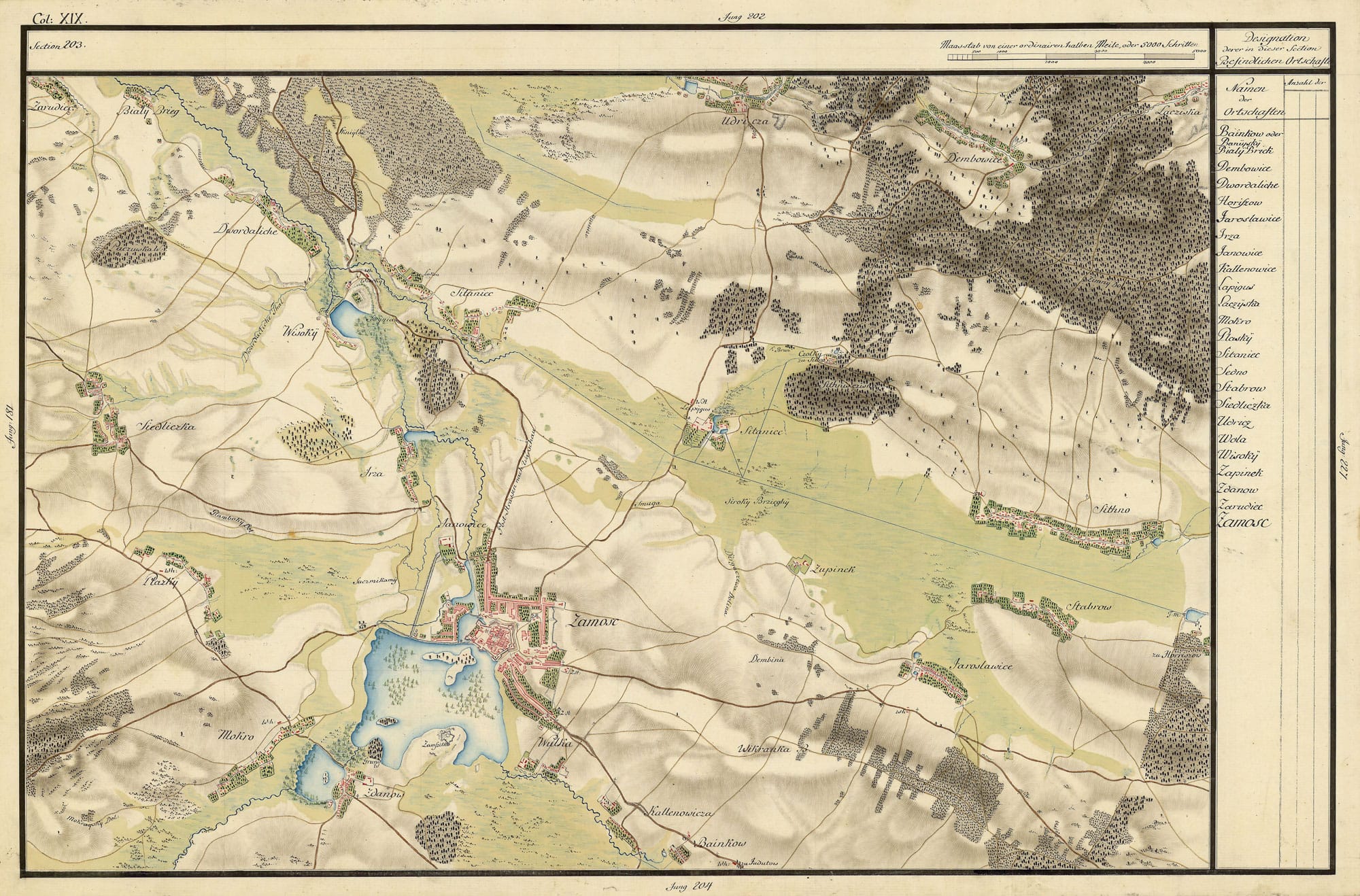 austriacka mapa Zamość